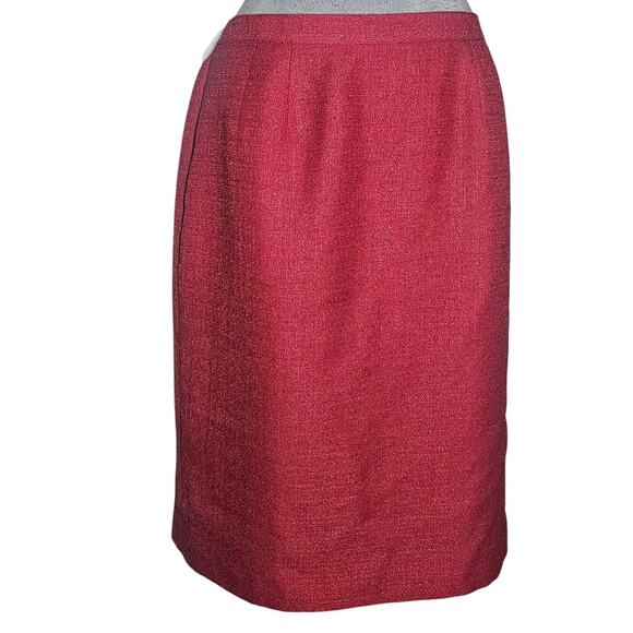 Red Knee Length Pencil Skirt Size 12 Petite - Picture 1 of 3